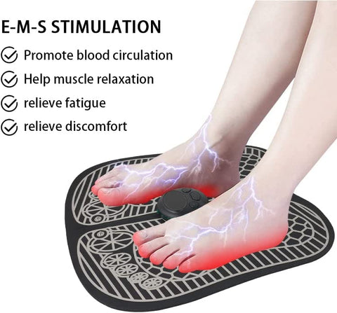 EMS Foot Massager Mat Back Massager for Neuropathy Pain Relief Electric Legs Feet Stimulator Massager Machine